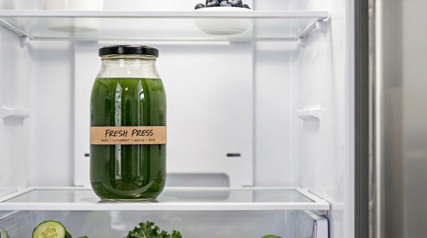 Green juice with fresh vegetables placed in a bright setting representing health benefits nutrition and natural energy boosting lifestyle habits.