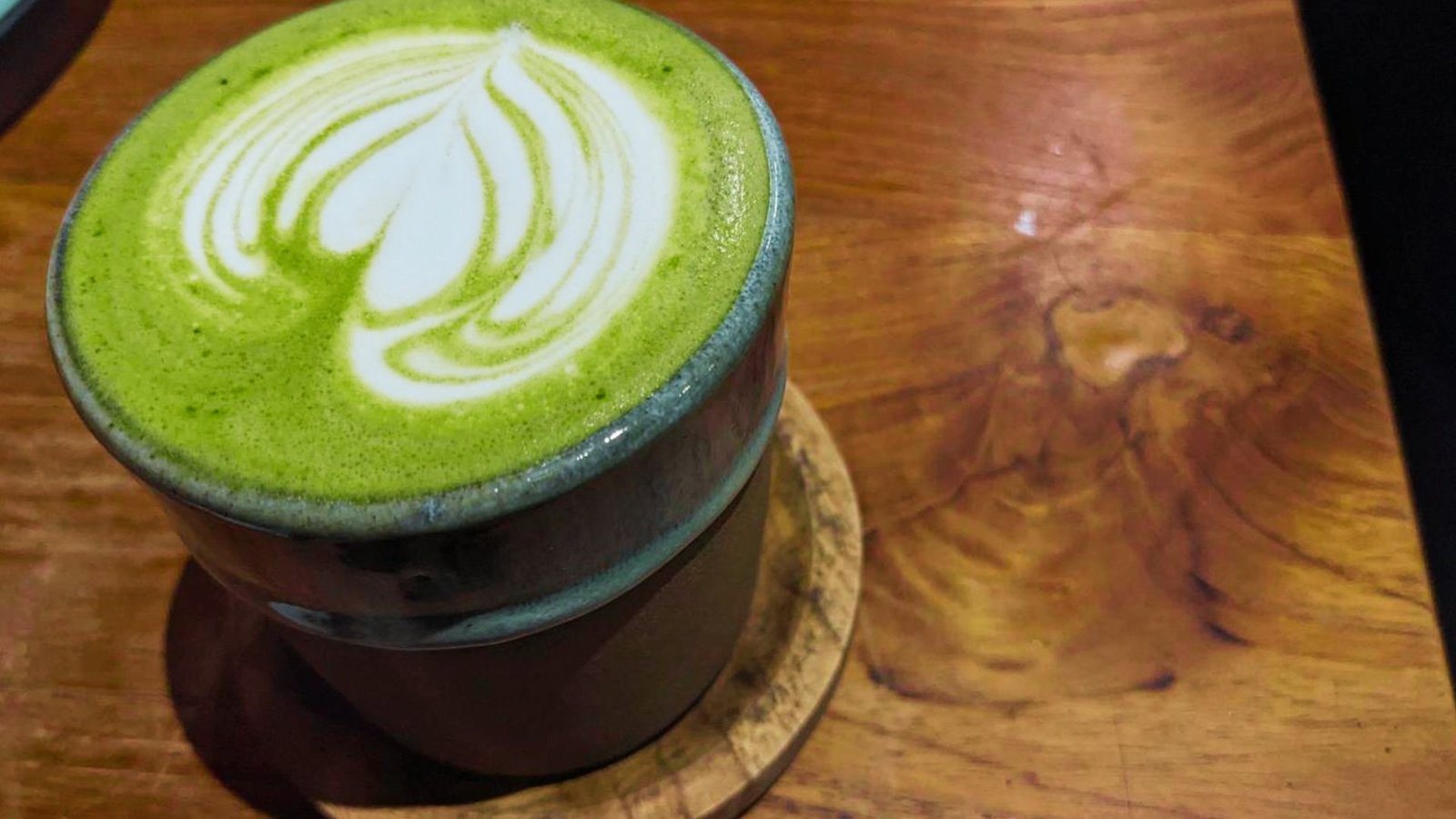 A matcha coffee drink